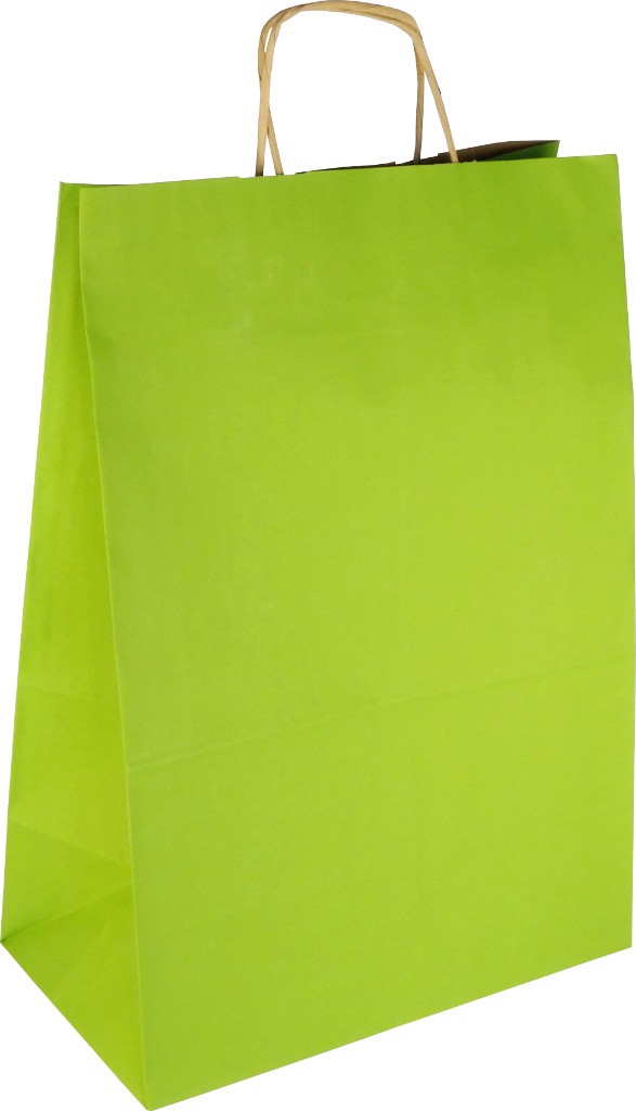PS307G081 med snoet papirhåndtag lyse-grøn 305x170x425 mm